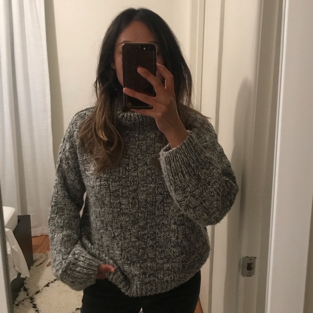 JOA Grey Turtleneck Sweater